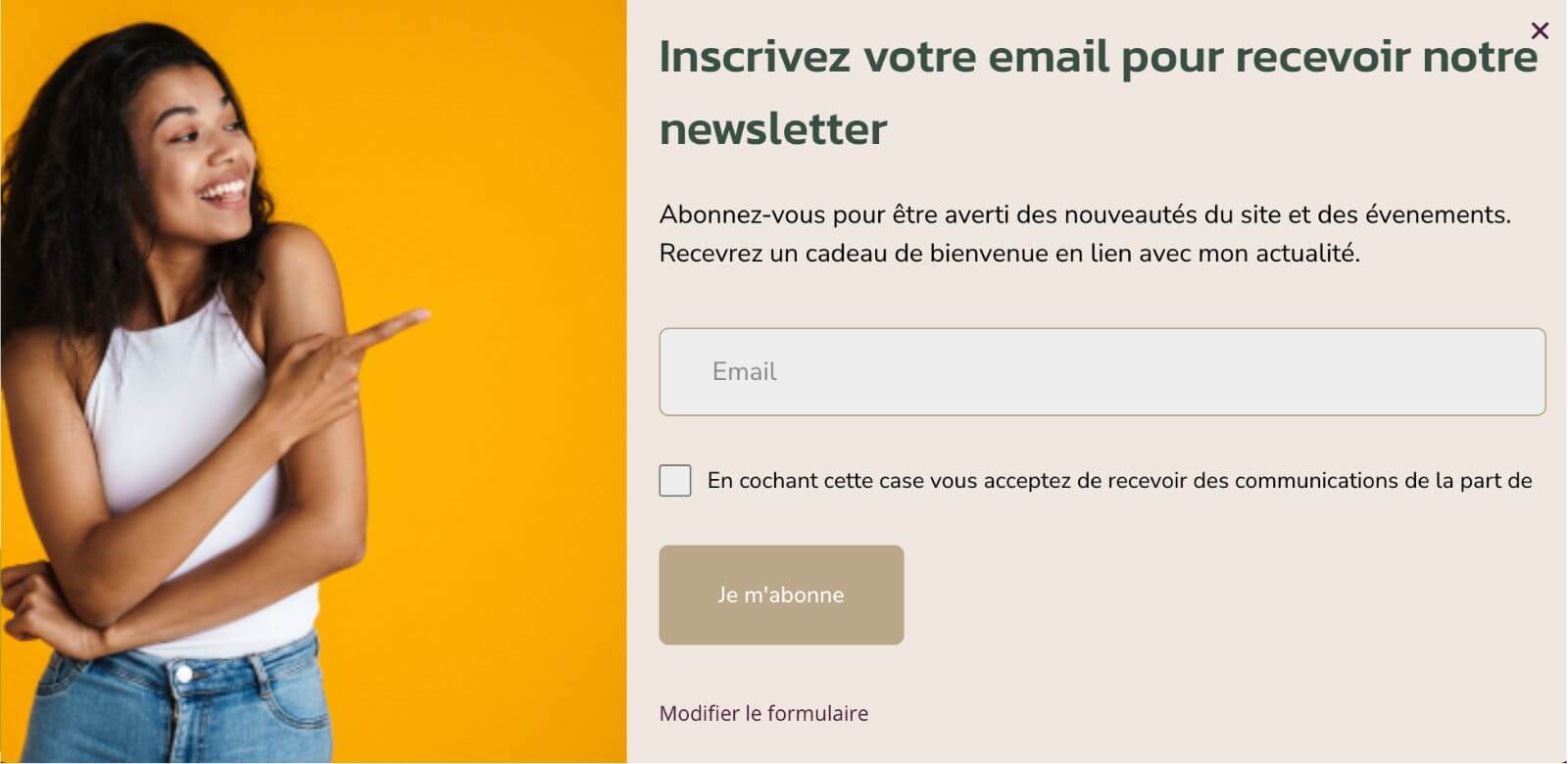 Exemple de formulaire newsletter