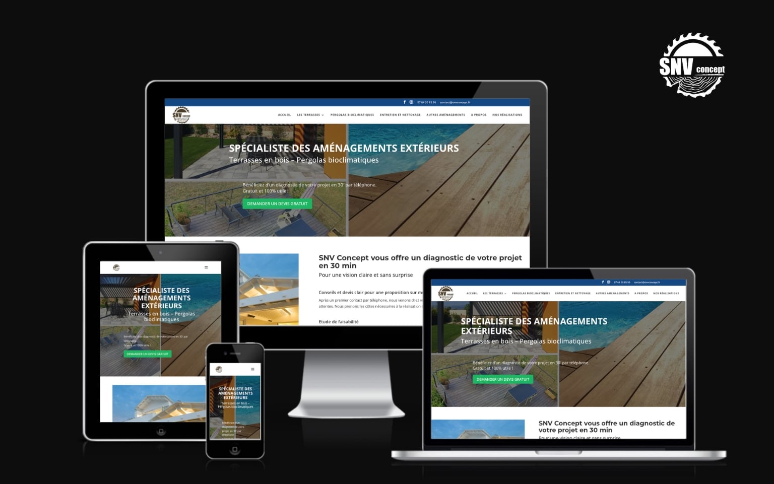 Site vitrine terrasses en bois Bourgoin